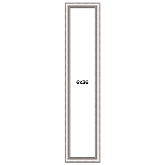 6x36 Frame Silver Real Wood Picture Frame Width 1.25 Inches | Interior Frame Depth 0.5 Inches |