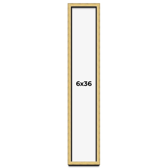 6x36 Shadow Box Frame Gold | 1.375 Inches Deep Real Wood Contemporary ...
