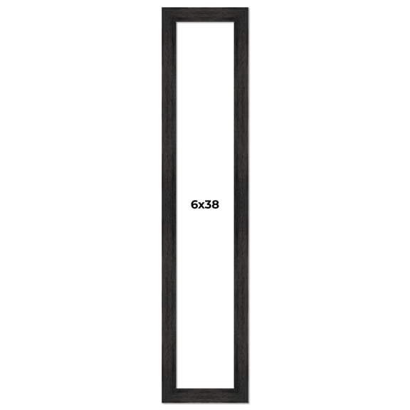 6x38 Frame Black Rustic Barnwood Solid Wood Picture Frame | 1.5 Inch Moulding Width | Includes UV