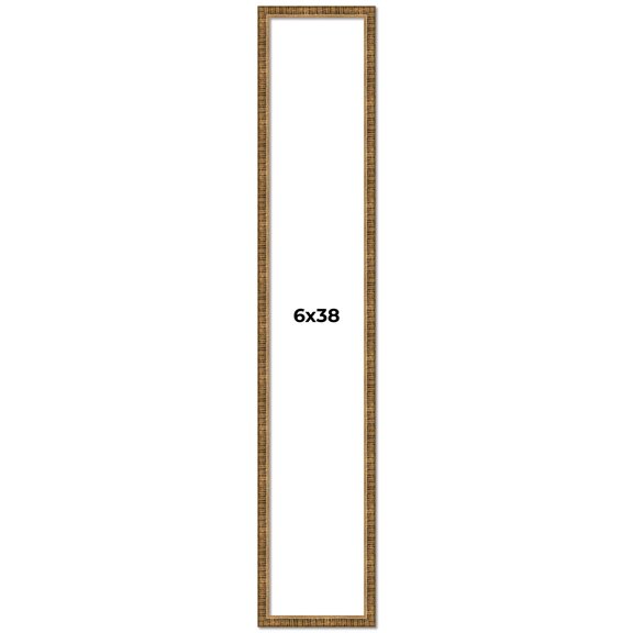 6x38 Frame Gold Solid Wood Picture Frame - Complete Modern Photo Frame Includes UV Acrylic