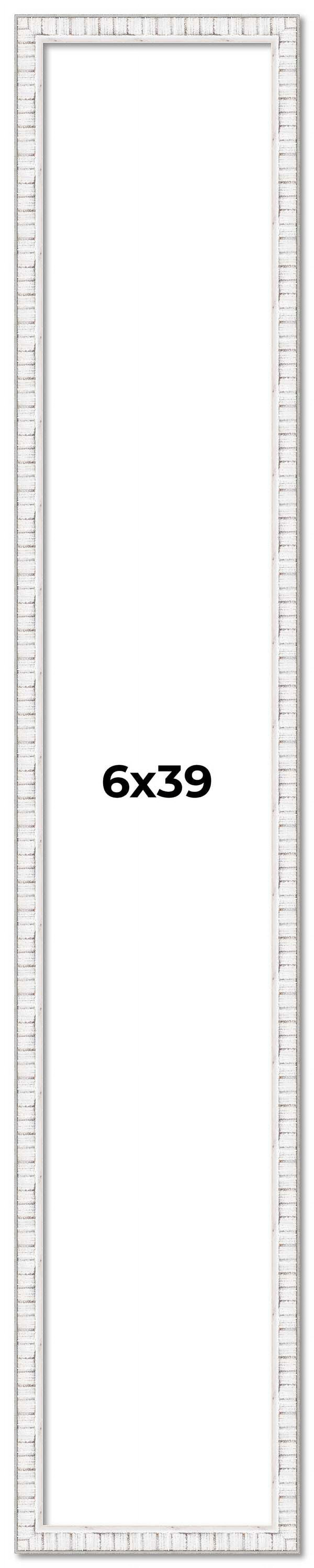6x39 Frame White Scuffed Rustic Solid Wood Picture Frame | 0.75 Inch ...