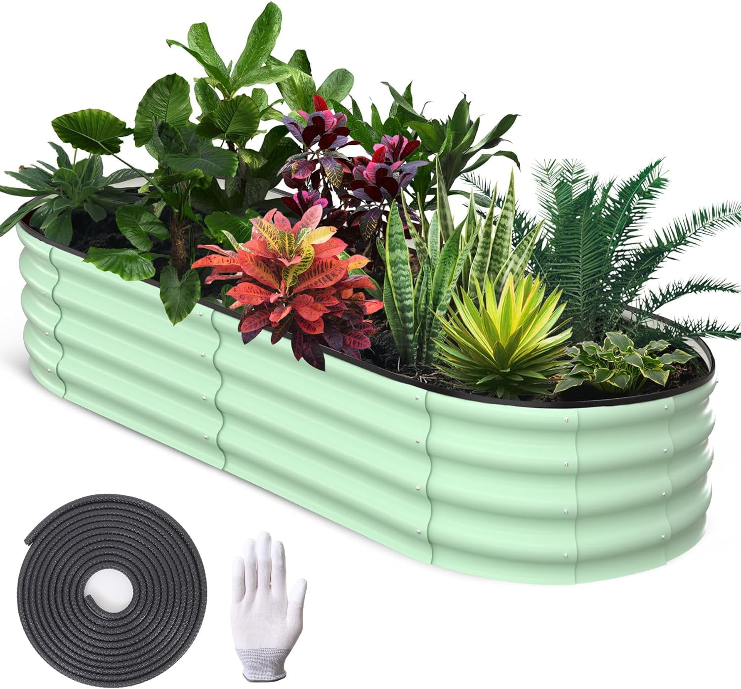 6x3x1.5ft Galvanized Raised Garden Bed, Outdoor Metal Flower Planter Box with Open-Ended Base