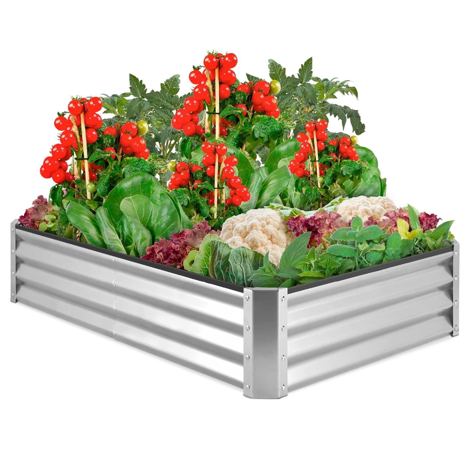 6x3x1ft Outdoor Metal Raised Garden Bed Box Vegetable Planter for