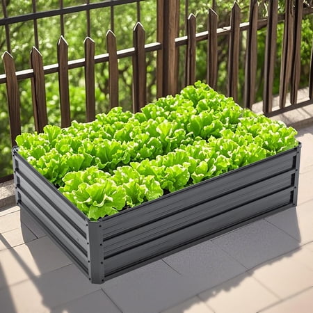 6x3x2 FT Metal Raised Garden Bed Outdoor Reinforced Galvanized Rustproof Colored Steel Planter Boxes for Vegetables, Raised Beds for Growing Flowers Herbs Succulents price history and forecast - GODOHOME