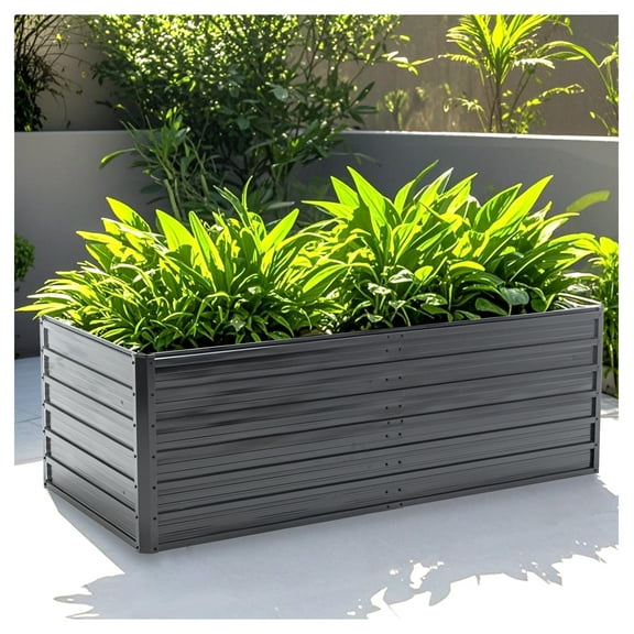 6x3x2 FT Metal Raised Garden Bed Outdoor Reinforced Galvanized Rustproof Colored Steel Planter Boxes for Vegetables, Raised Beds for Growing Flowers
