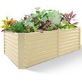 thumbnail image 1 of 6x3x2ft Galvanized Raised Garden Bed, Planter Boxes Outdoor, Raised Garden Beds Outdoor for Vegetables, Flowers, Herbs, 269 Gallons, Cream Yellow…, 1 of 13