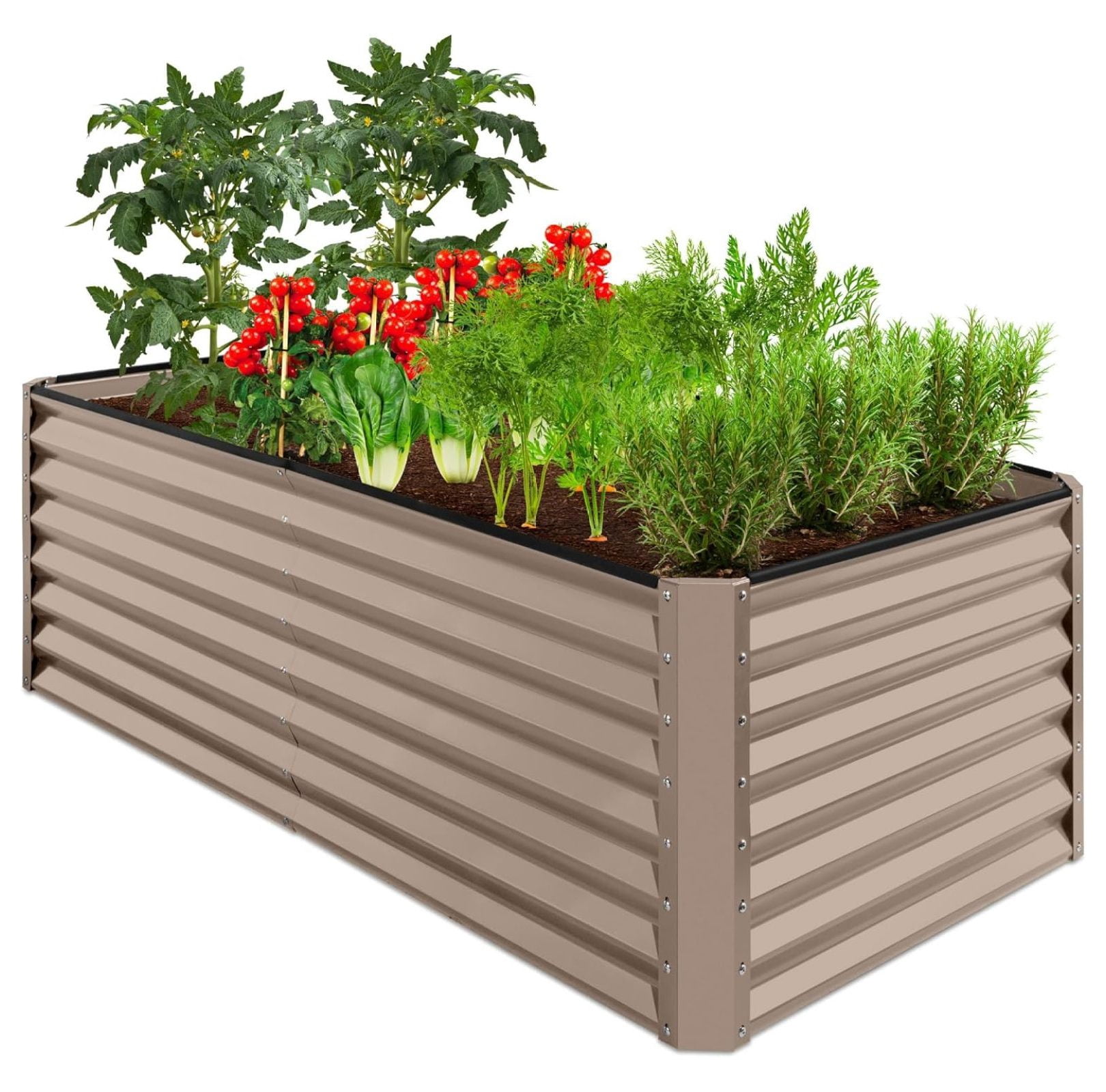 Glass Rootbox 6x3x2ft Outdoor Metal Raised Garden Bed, Deep Root Box Planter for ...