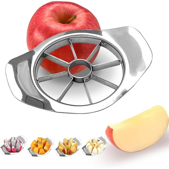 6x4.3x1In Stainless Steel Blades,QZS Stainless Steel Apple Corer Tool,Time-Saving,Silver Reusable Fruit Cutter for Green Apples