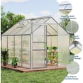 thumbnail image 1 of 6x4 FT Greenhouse Kit for Outdoors – Durable Aluminum Frame, Sliding Lockable Door, Adjustable Roof Vent, Gutter System, Easy Assembly–Original Color, 1 of 9