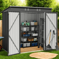 thumbnail image 1 of 6x4 FT.  Storage Shed with Double Doors for Outdoor Garden & Backyard, Dark Gray, 1 of 7