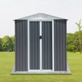 thumbnail image 1 of 6x4 FT Outdoor Storage Sheds, Aluminum Alloy Frame, Backyard Garden Patio Lawn Outdoor Shed for Organizational Tool and Equipment in Yard, Grey, 1 of 7