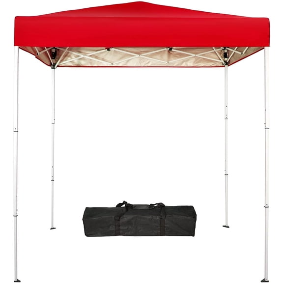 Bibana 6ft x 4ft Pop-Up Canopy Tent Outdoor Portable Instant Shelter Folding Canopy with Carry Bag (Red)
