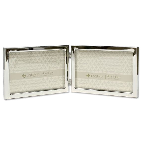 6x4 Hinged Double Silver Standard Metal Picture Frame