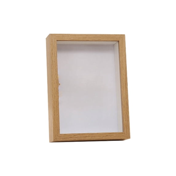 6x4 Inch Box Picture Frame Display Case,Solid Wood Hinged Glass Window for Photos,Keepsakes,Bouquets,Medals and Collectibles,Multi-Purpose Home and Office Decorative Display Case-A
