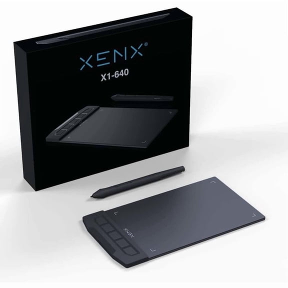 6x4 Inch Digital Graphics Tablet, USB Computer Drawing Pad with Battery-Free Pen for OSU and Online Teaching, X1-640 Black Edition, 1 Pack