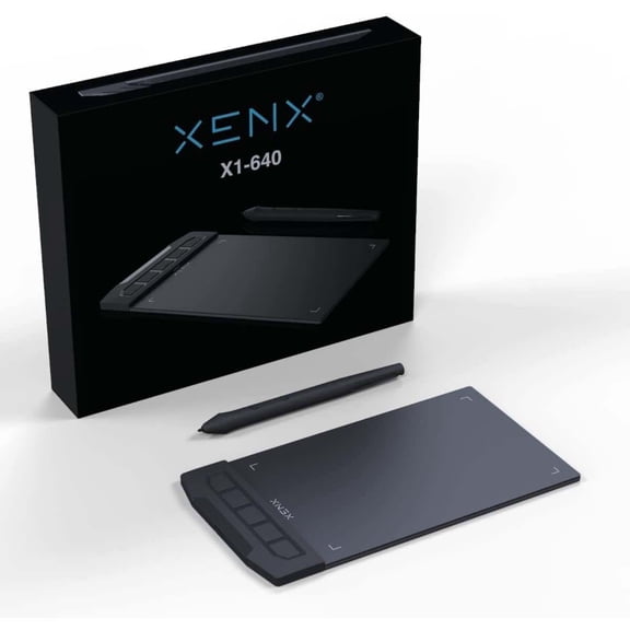 6x4 Inch Digital Graphics Tablet, USB Computer Drawing Pad with Battery-Free Pen for OSU and Online Teaching, X1-640 Black Edition, 1 Pack