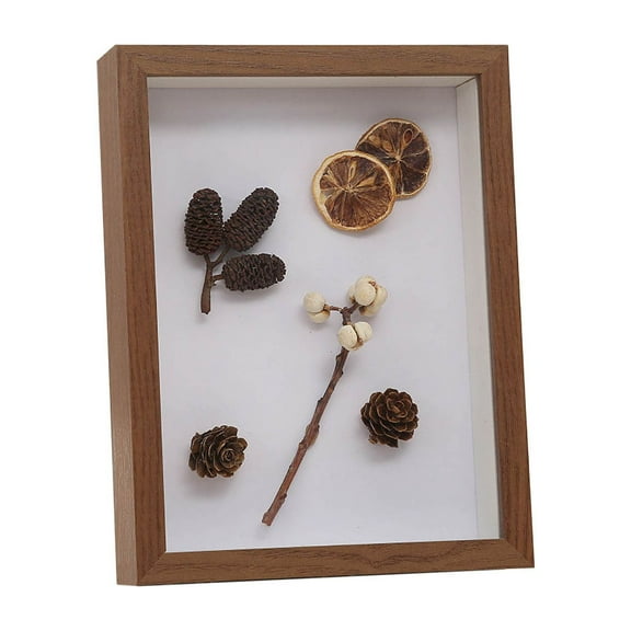 6x4 Inch Shadow Box Frame - Display Case for Bouquets, Photos, Medals & Keepsakes - Solid Wood with Glass Front & Hinged Door - Home & Office Memorabilia Showcase