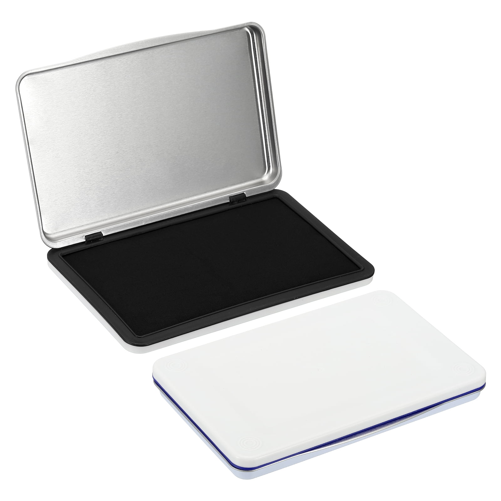 6x4 Inch Stamp Pad, 2Pcs Washable Craft Ink Pad, Waterproof Inkpad Clear Printing for Rubber Stamp, Card Making, Scrapbooking, Fingerprint, Handprint, Stamping, Black/Blue
