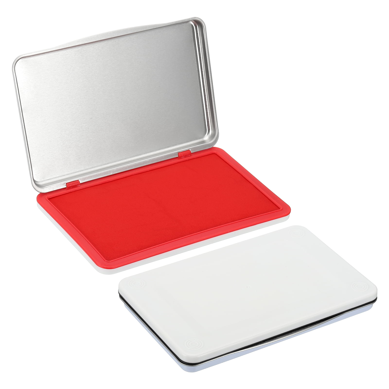 6x4 Inch Stamp Pad, 2Pcs Washable Craft Ink Pad, Waterproof Inkpad Clear Printing for Rubber Stamp, Card Making, Scrapbooking, Fingerprint, Handprint, Stamping, Red/Black