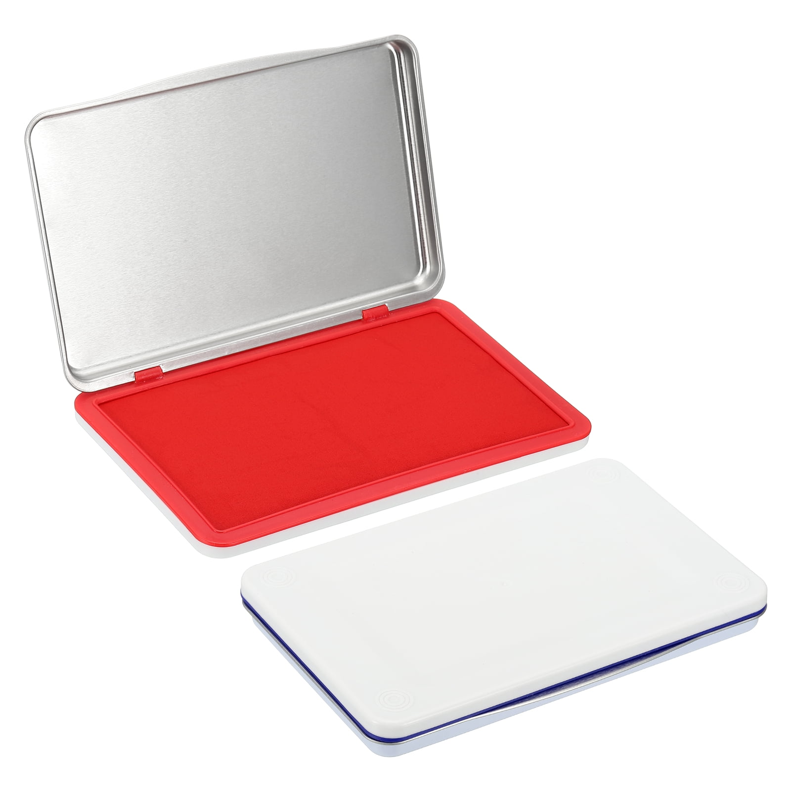 6x4 Inch Stamp Pad, 2Pcs Washable Craft Ink Pad, Waterproof Inkpad Clear Printing for Rubber Stamp, Card Making, Scrapbooking, Fingerprint, Handprint, Stamping, Red/Blue