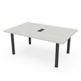 thumbnail image 1 of 6x4 Rectangular Conference Table  Post Legs Electric And Data, 1 of 7