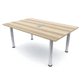 thumbnail image 1 of 6x4 Rectangular Conference Table Silver Post Legs Electric And Data, 1 of 7