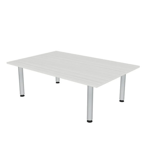 6x4 Rectangular Conference Table Silver Post Legs Electric And Data