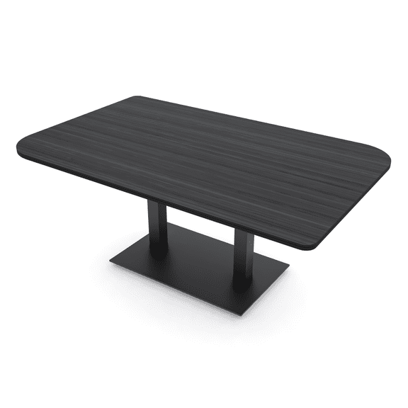 6x4 Rounded Corner Conference Table Metal Base And Electrical Module