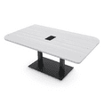 thumbnail image 1 of 6x4 Rounded Corner Conference Table Metal Base And Electrical Module, 1 of 7
