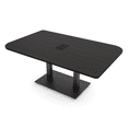 thumbnail image 1 of 6x4 Rounded Corner Conference Table Metal Base And Electrical Module, 1 of 7