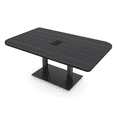 thumbnail image 1 of 6x4 Rounded Corner Conference Table Metal Base And Electrical Module, 1 of 7