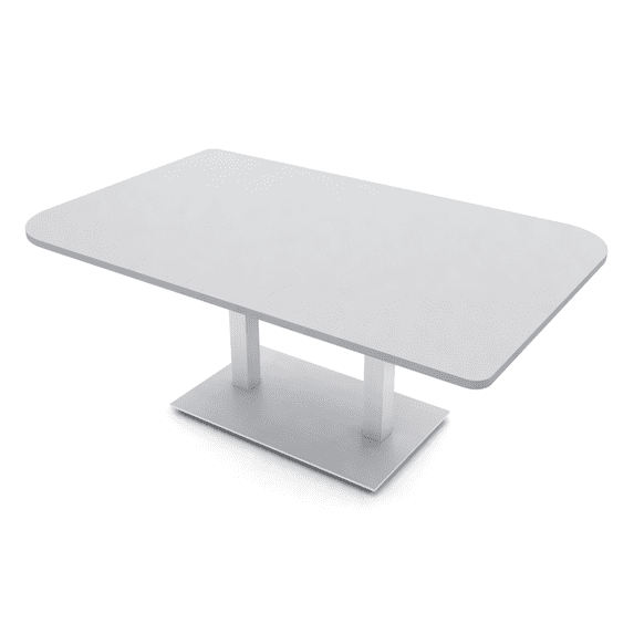 6x4 Rounded Corner Conference Table Metal Base And Electrical Module