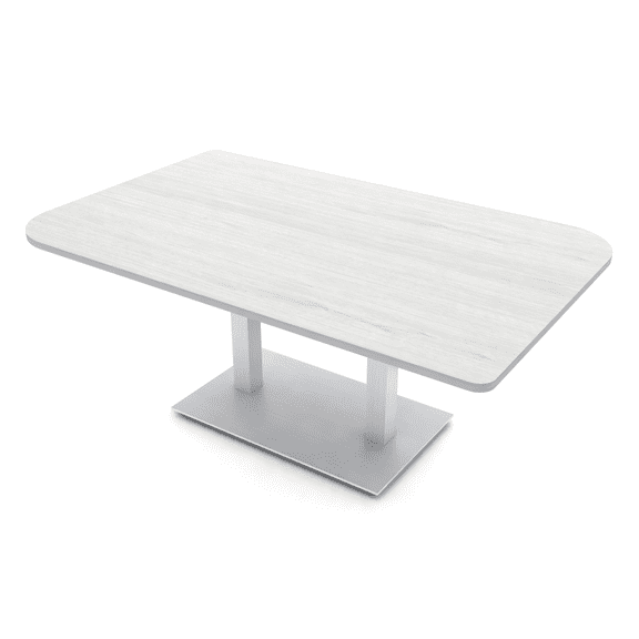 6x4 Rounded Corner Conference Table Metal Base And Electrical Module