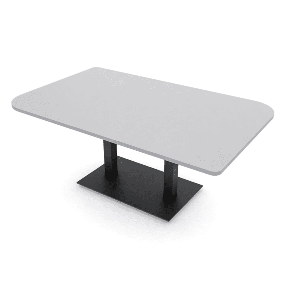6x4 Rounded Corner Conference Table Metal Base And Electrical Module
