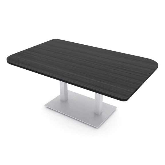 6x4 Rounded Corner Conference Table Metal Base And Electrical Module