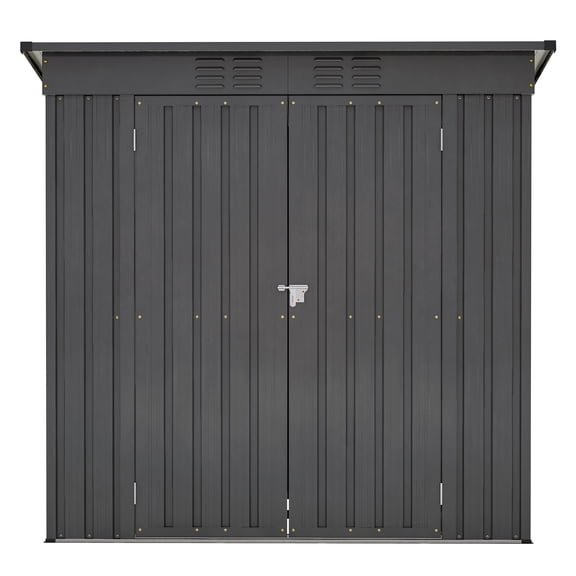6x4 ft Black Outdoor Tool Shed, All-Weather Resistant Storage Shed for Garden, Backyard, Lawn & Patio