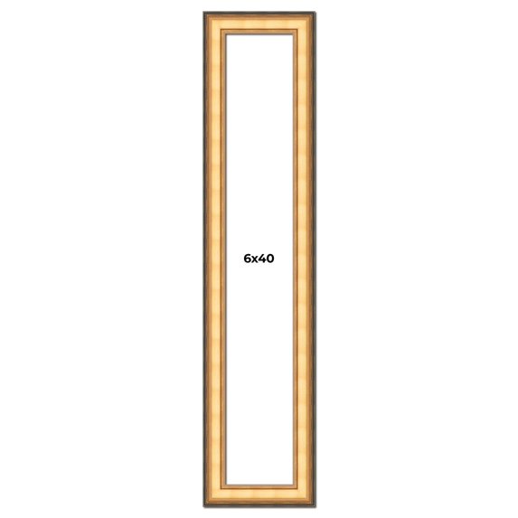 6x40 Frame Gold Plein Aire Solid Wood Picture Frame Width 2 Inches | Interior Frame Depth 0.5