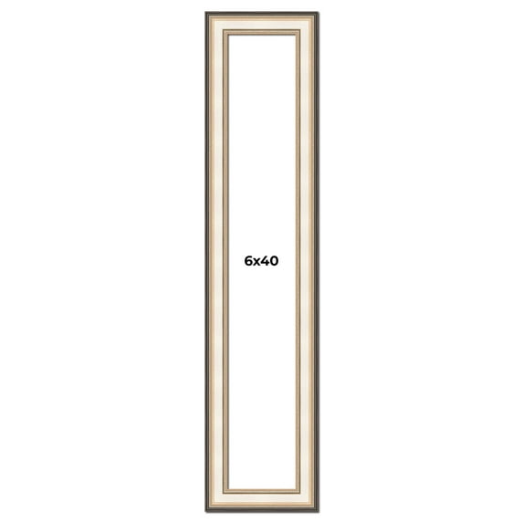 6x40 Frame Gold Silver Plein Aire 2" Inch Wide Moulding Solid Wood Picture Frame | Modena