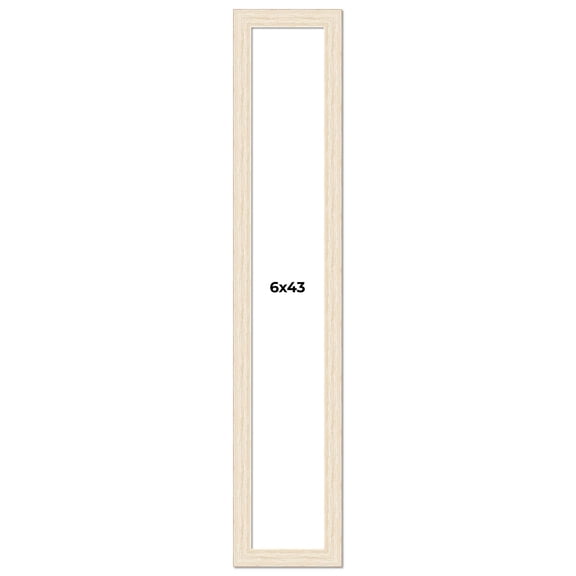 6x43 Frame White Barnwood Picture Frame Includes UV Acrylic Plexiglass, Acid Free Foam Backing