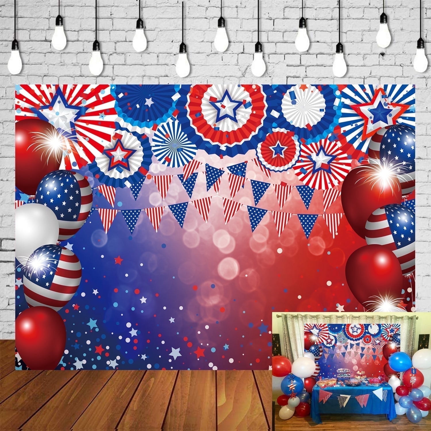 6x4FT 4th of July Backdrop Independence Day Patriotic Photography ...
