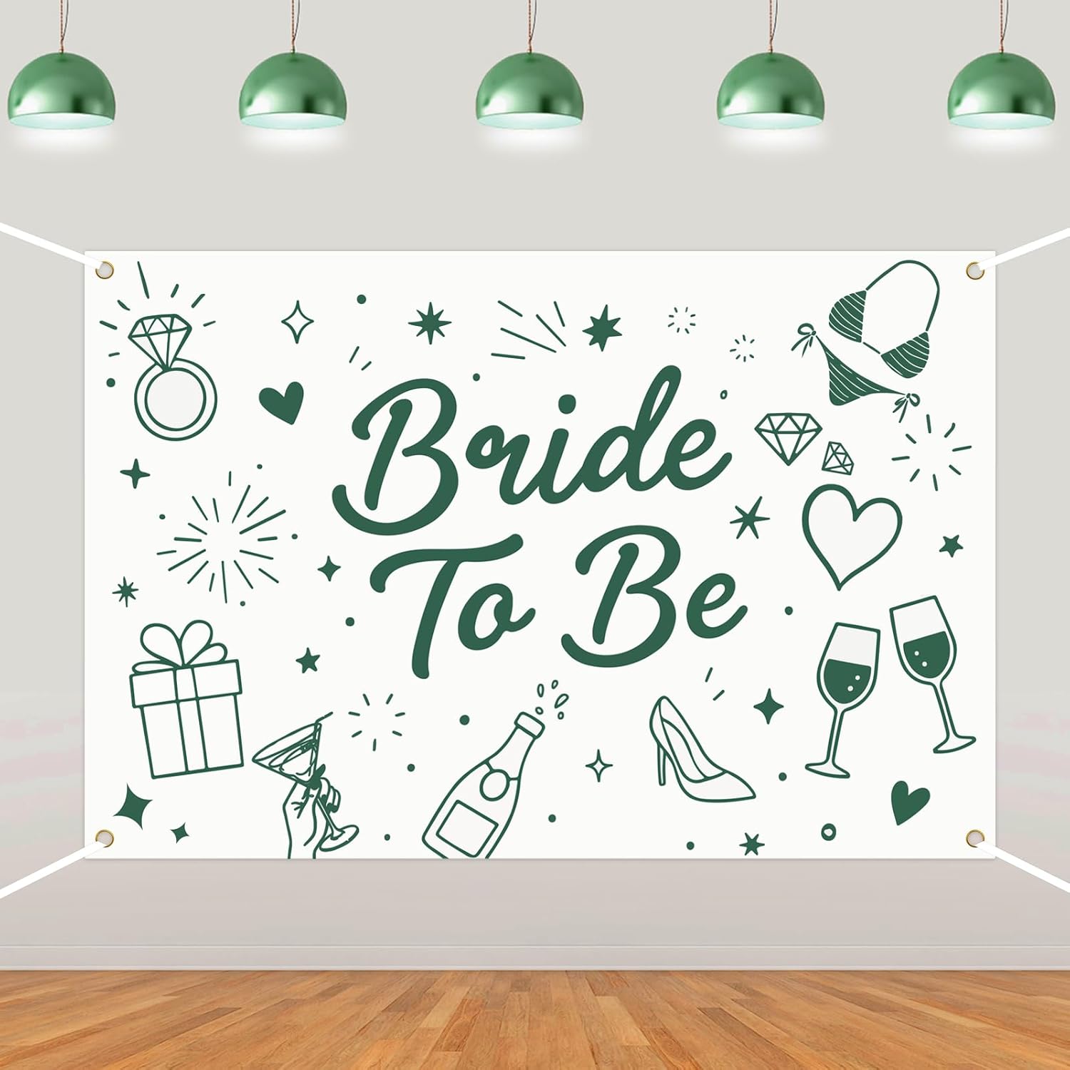 6x4FT Bride to Be Backdrop Green Margarita Bachelorette Party ...