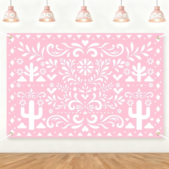 6x4FT Cie-lito Lin-do Backdrop Pink Mexican Talavera Baby Shower Decorations Banner Floral Carnival Photography Background for Mexico Fiesta Birthday Bridal Shower Wedding Party Decor