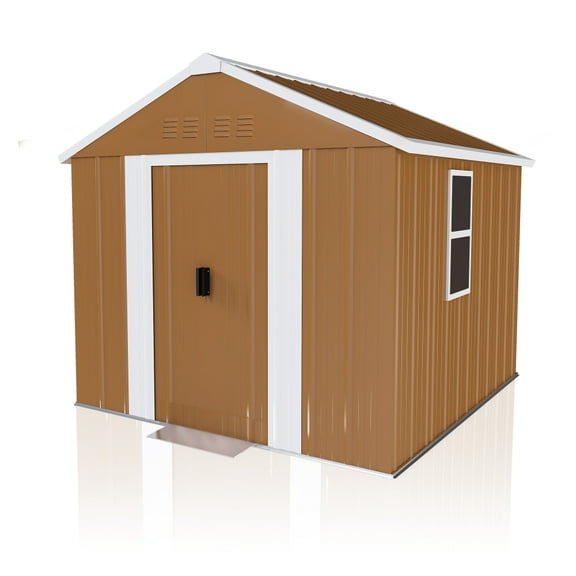 6x4FT Heavy-Duty Metal Storage Shed - Lockable Door, Windows & Ventilation for Outdoor Tools