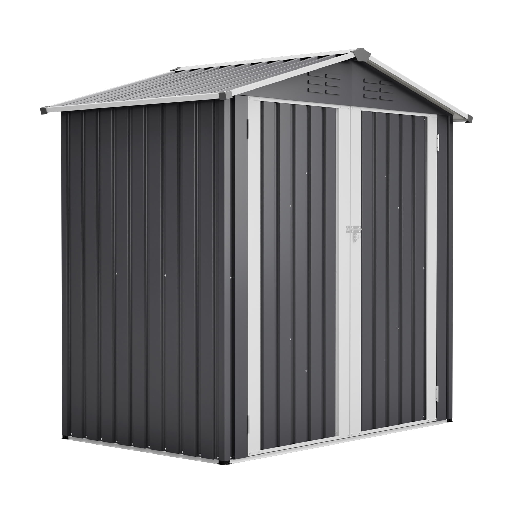 6x4FT Metal Outdoor Shed Waterproof Lockable Garden Tool Storage