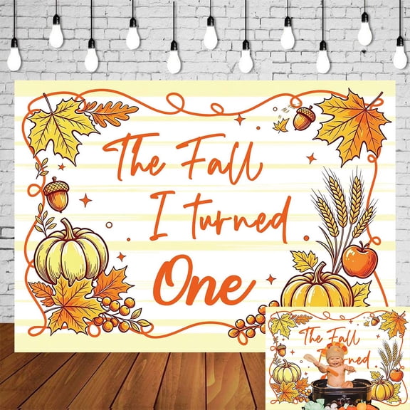 6x4FT The Fall I Turned One Birthday Backdrop Fall Themed 1st Birthday Banner Decor Autumn Sweet 1st Photo Background for Girls Vinyl