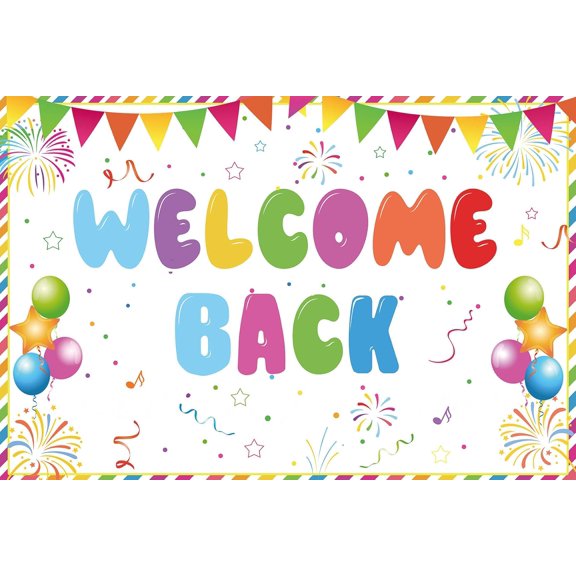 6x4FT Welcome Back Backdrop Welcome Back Background for Homecoming Back to School Reunion Theme Return Home Family Party Decorations Banner