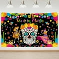 6x4Ft Day of The Dead Banner Mexican Dia DE Los Muertos Backdrop Sugar