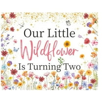 6x4Ft Wildflower Birthday Backdrop Girls Two Wild Birthday Decoration Floral Banner Our Little Wild flower Is Turning Two Photography Background