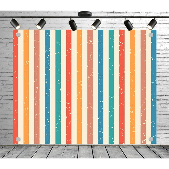 6x4ft Colorful Retro Striped Pattern Backdrop Photoshoot Photo Backdrop Nature Scenery Background for Theme Party Wedding Birthday Baby Shower Decoration Banner Photo Booth Studio Props