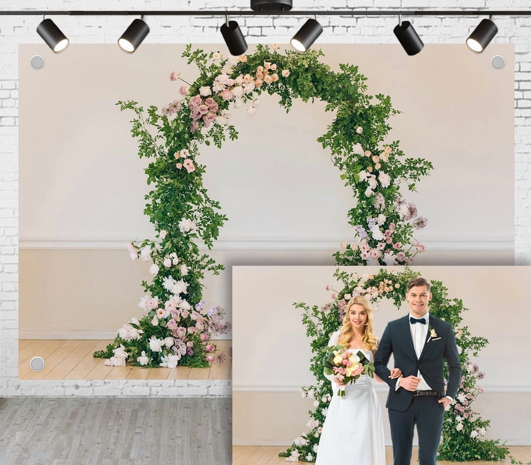 6x4ft Forest Wedding Photoshoot Backdrop Romantic Flower Arch with ...
